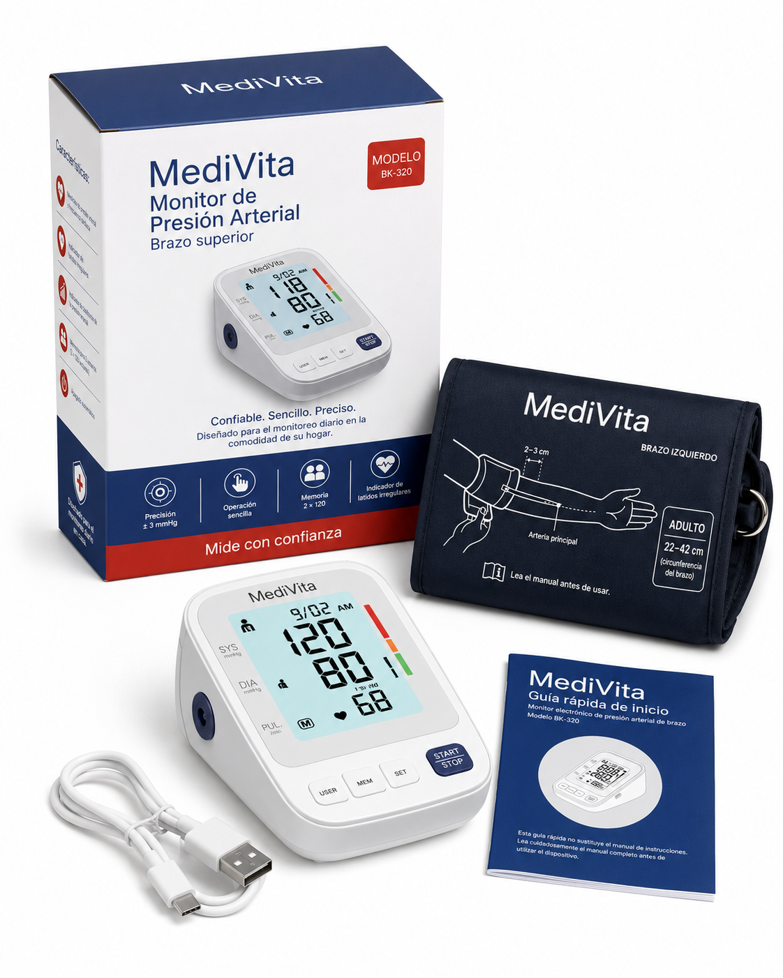 Monitor de Presión Arterial MediVita BK-320 – Brazo Superior